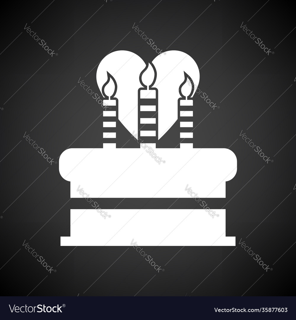 Cacke with candles and heart icon Royalty Free Vector Image