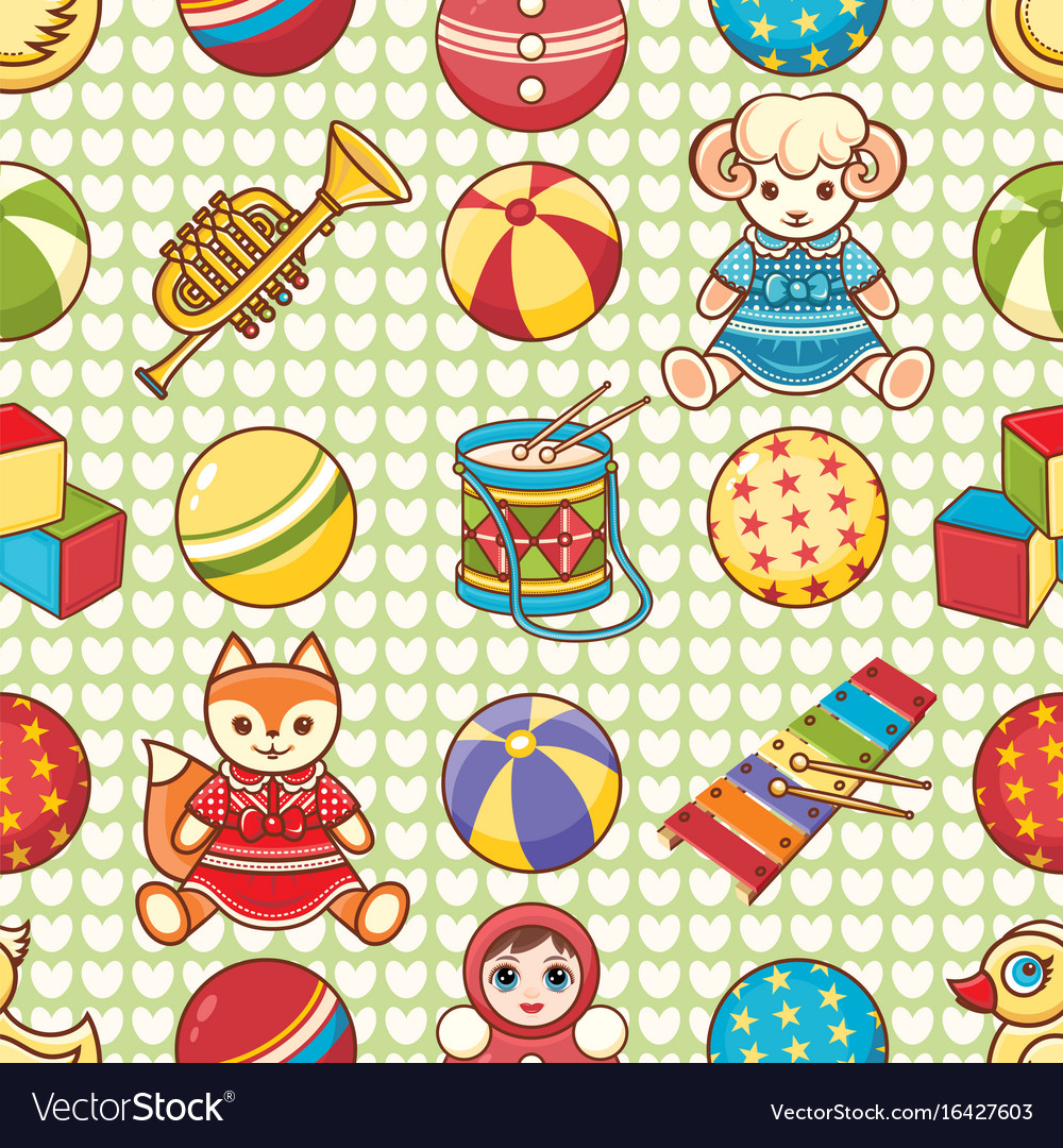 Child toy seamless pattern design element