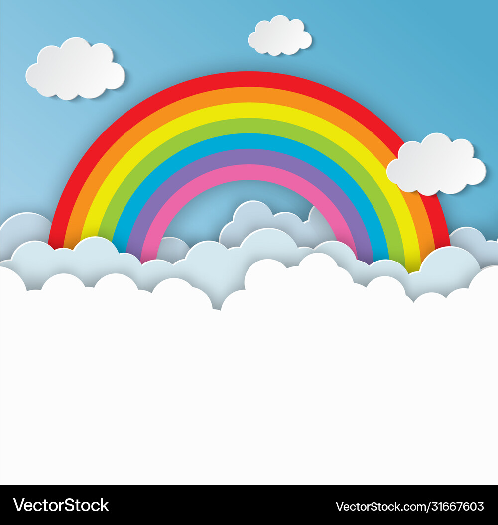 Cloud and rainbow Royalty Free Vector Image - VectorStock