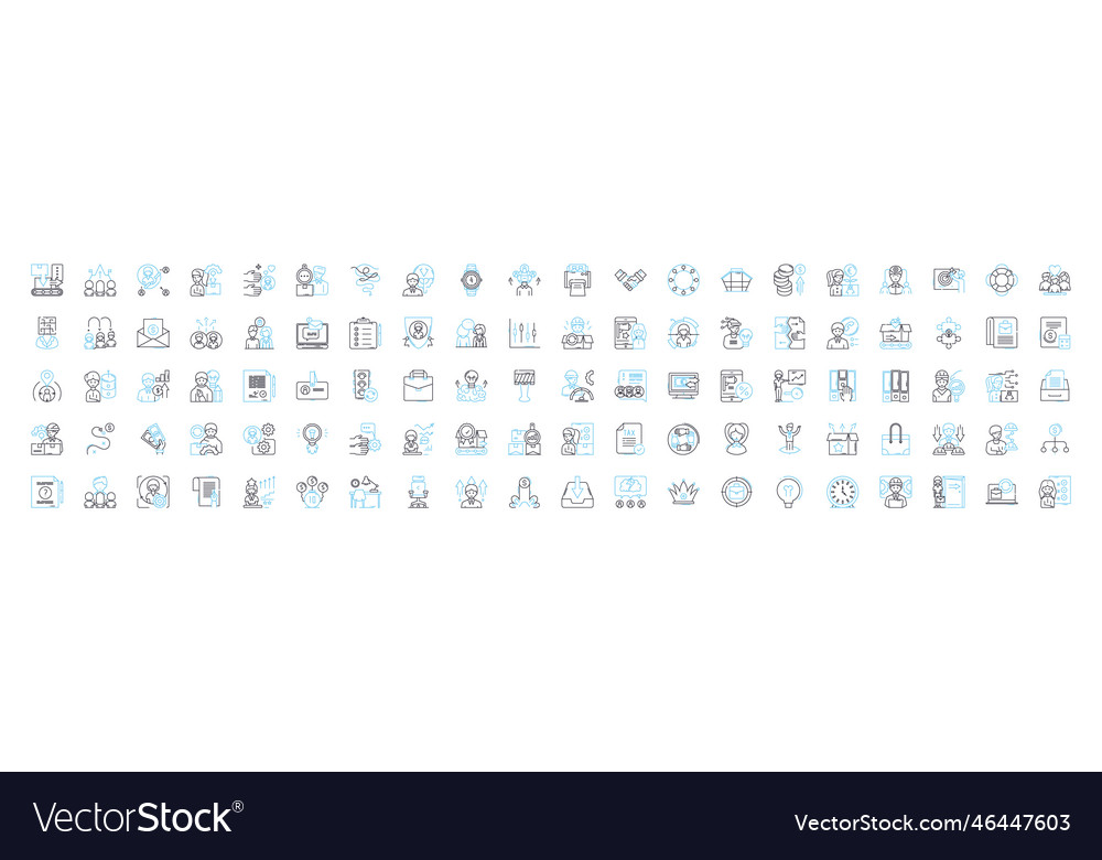 Document management line icons set vector image Document management line icons set