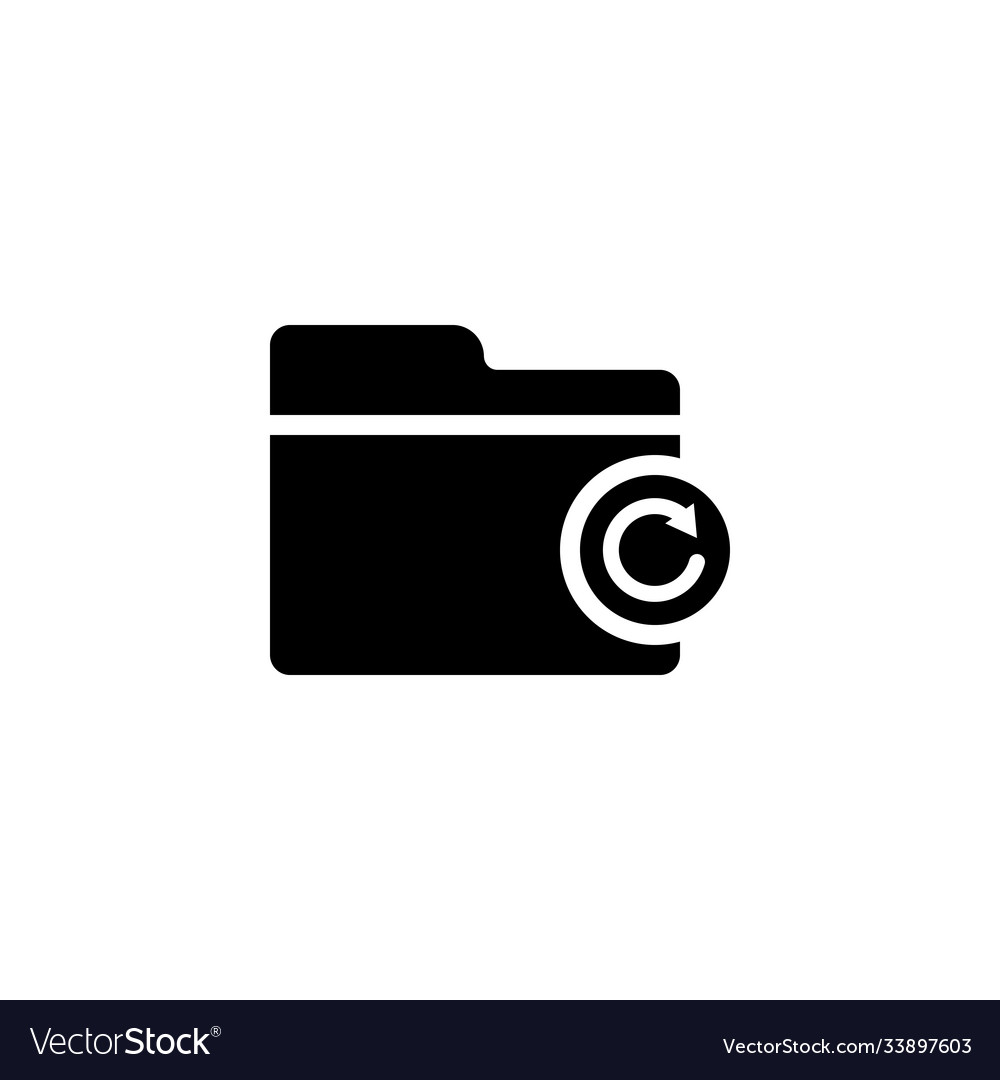 Folder loading icon with recycle circle sign
