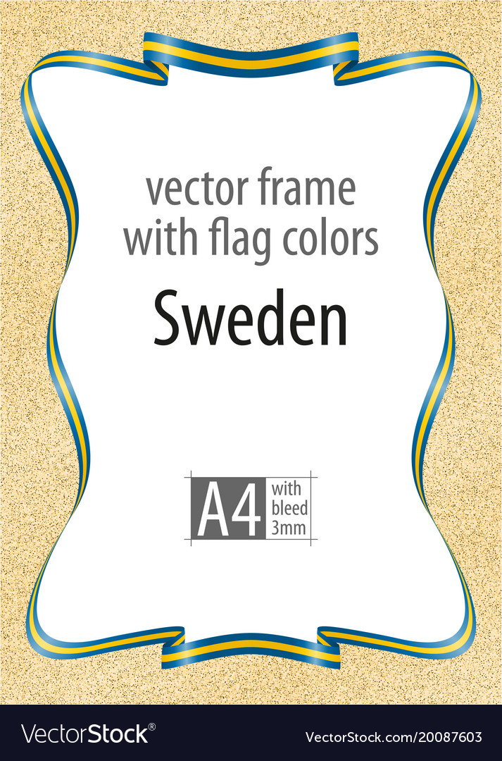 Frame and border of ribbon with the colors
