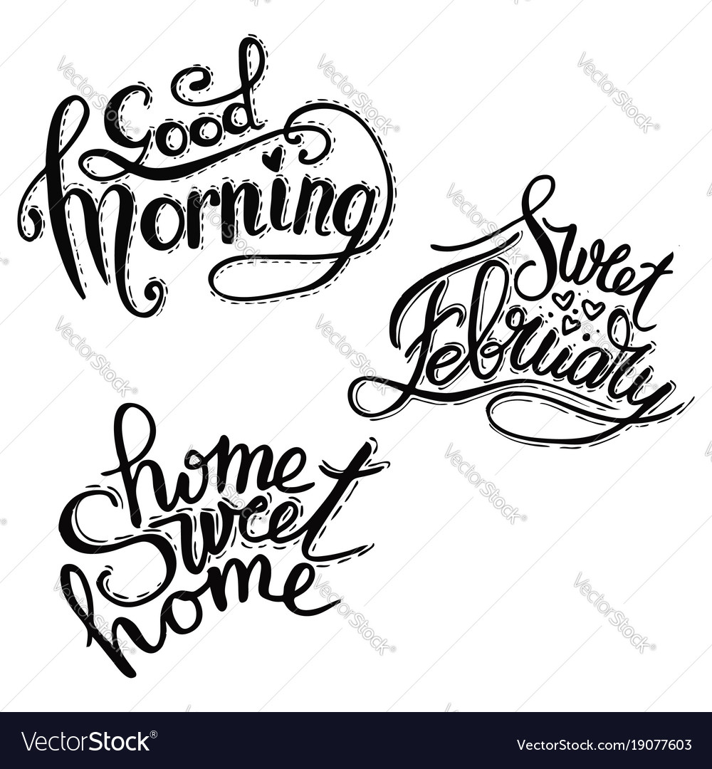 Good morning lettering text Royalty Free Vector Image