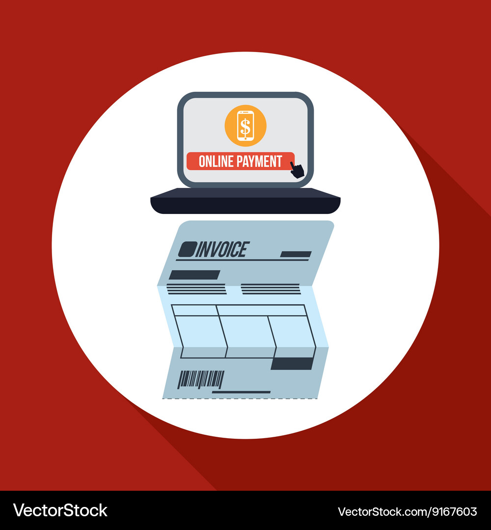 Invoice design online payment isolated Royalty Free Vector