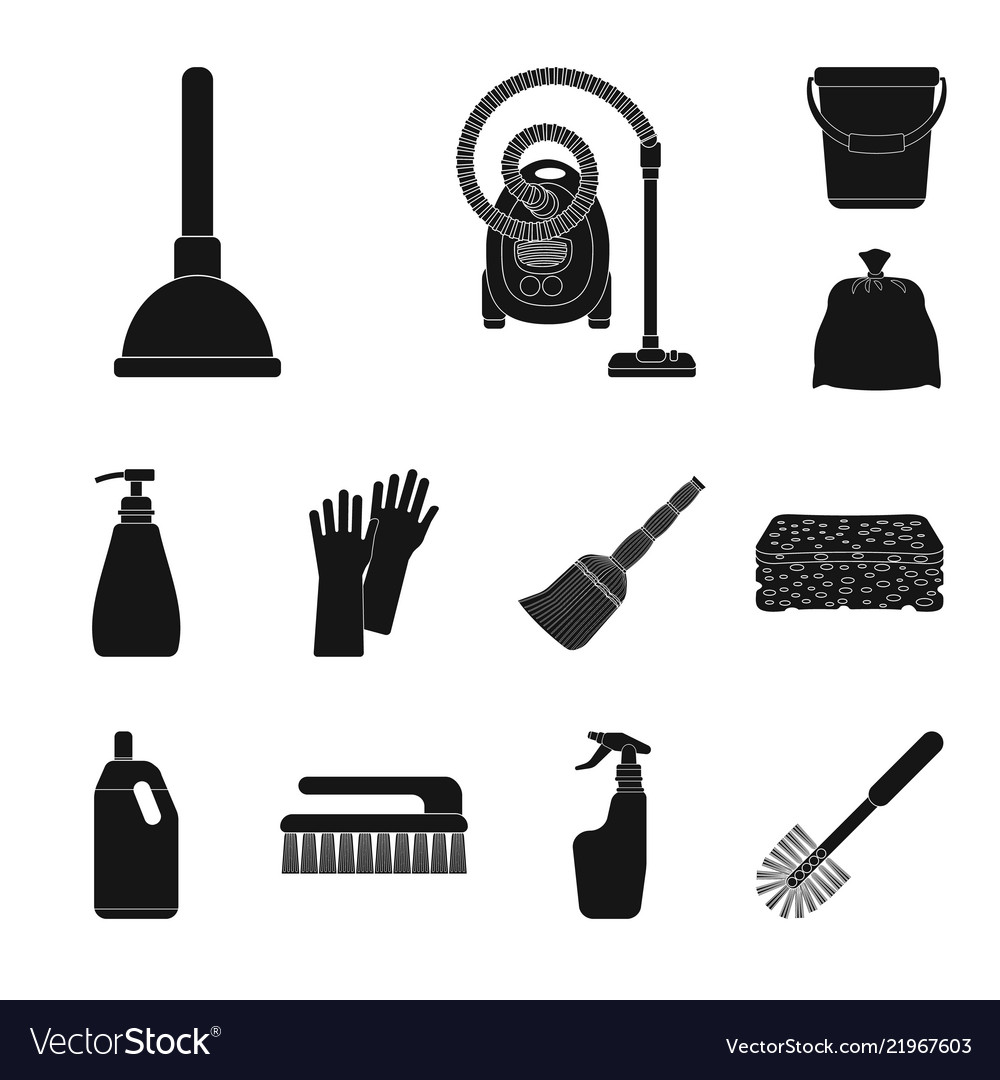 Isolated object of cleaning and service icon set vector image Isolated object of cleaning and service icon set
