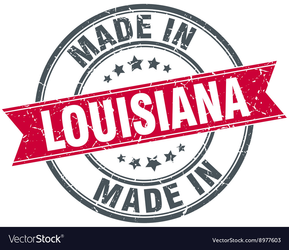 Made in louisiana red round vintage stamp