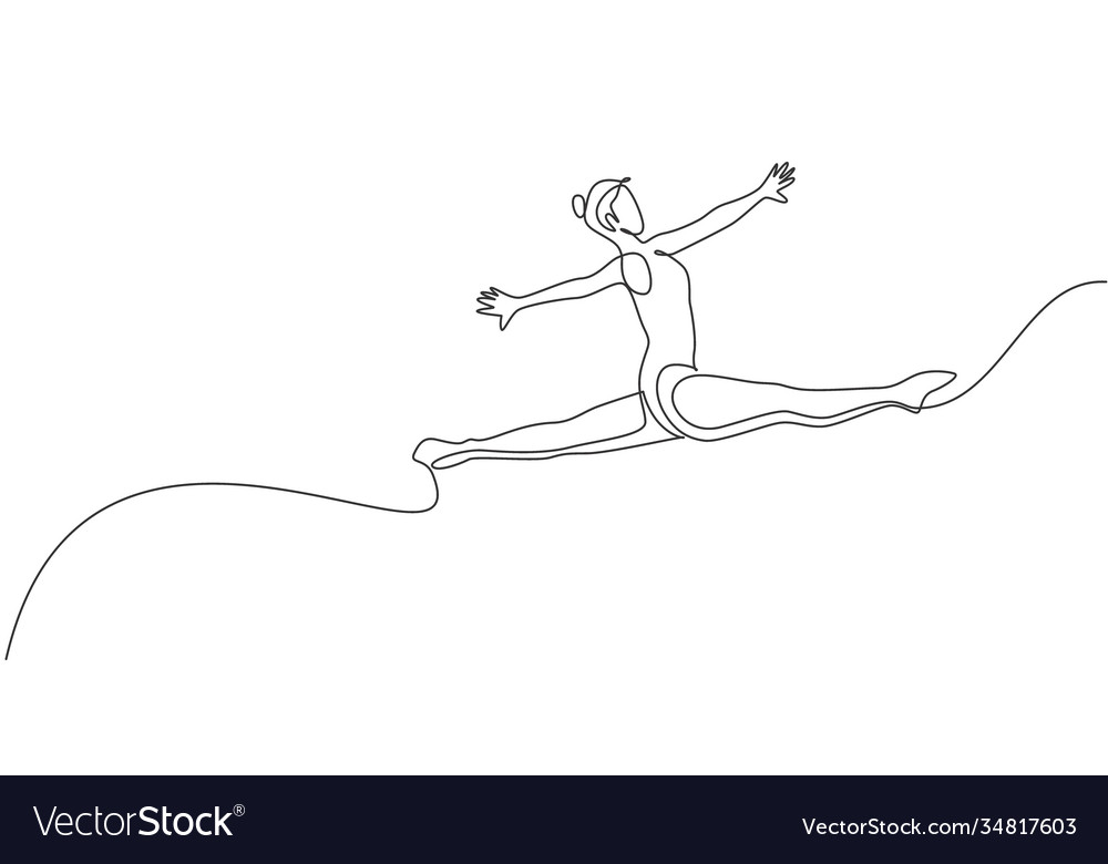 One continuous line drawing rhythmic motion vector image One continuous line drawing rhythmic motion