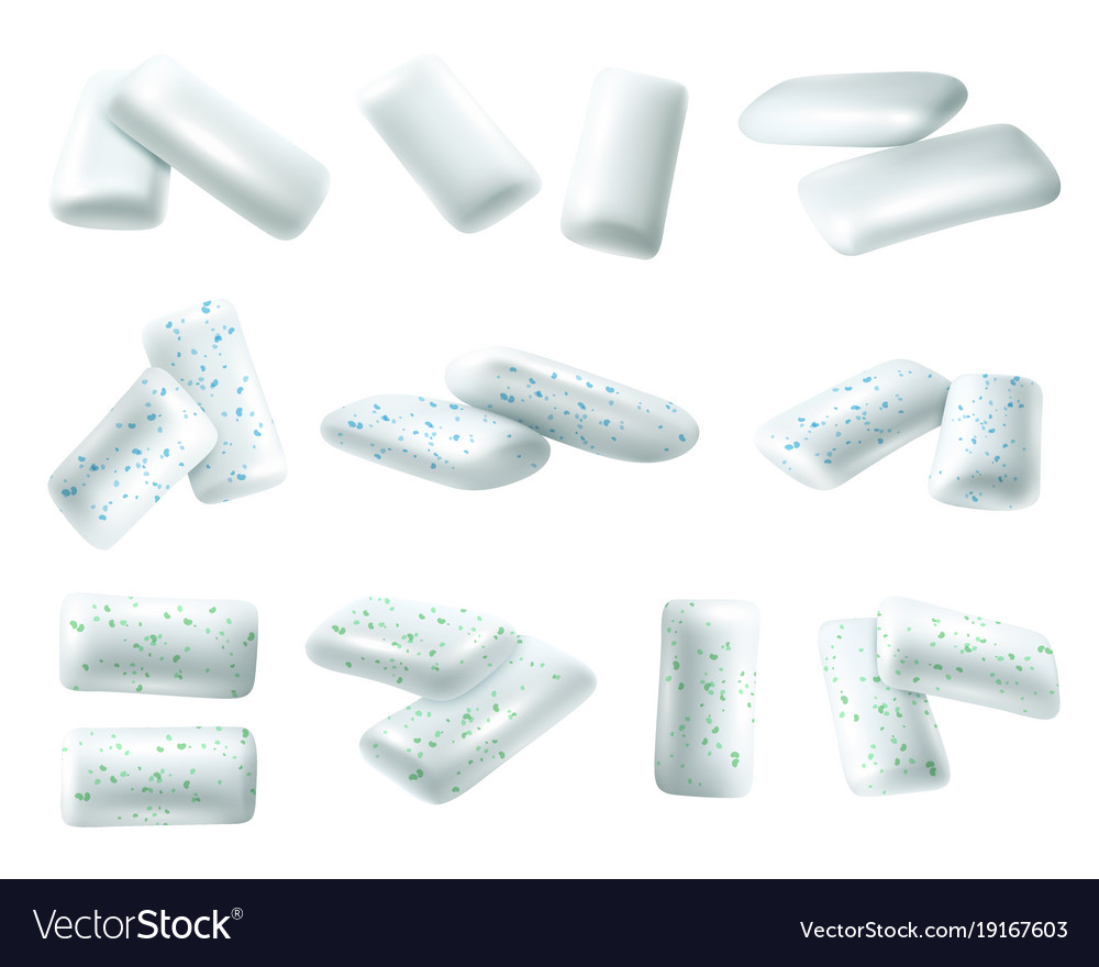 Realistic Chewing Gums Set Royalty Free Vector Image 1420