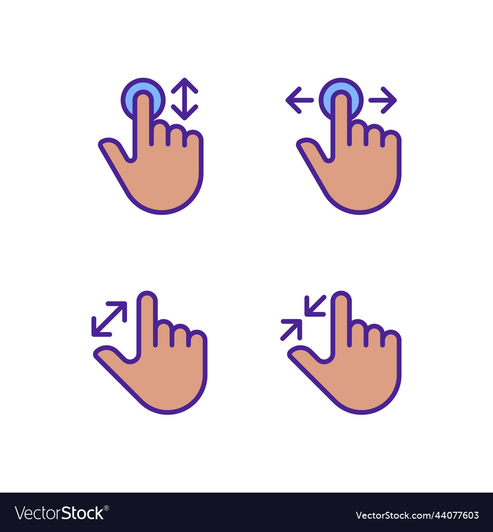 Scrolling and magnifying gestures pixel perfect vector image Scrolling and magnifying gestures pixel perfect