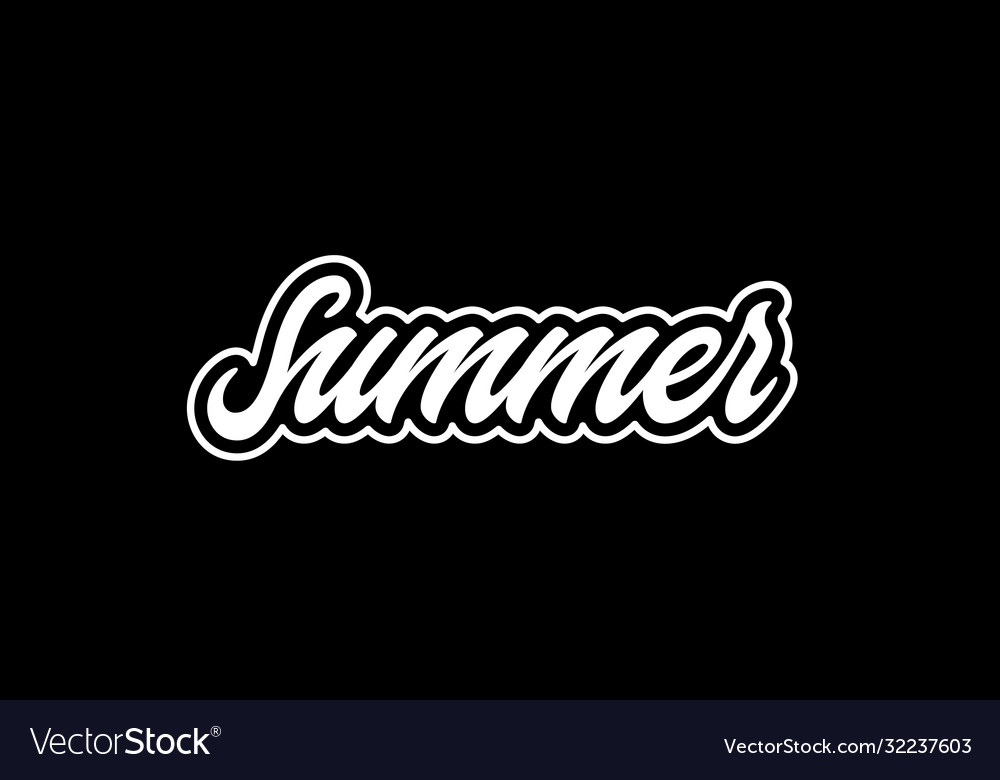 Summer word hand lettering design vector image Summer word hand lettering design