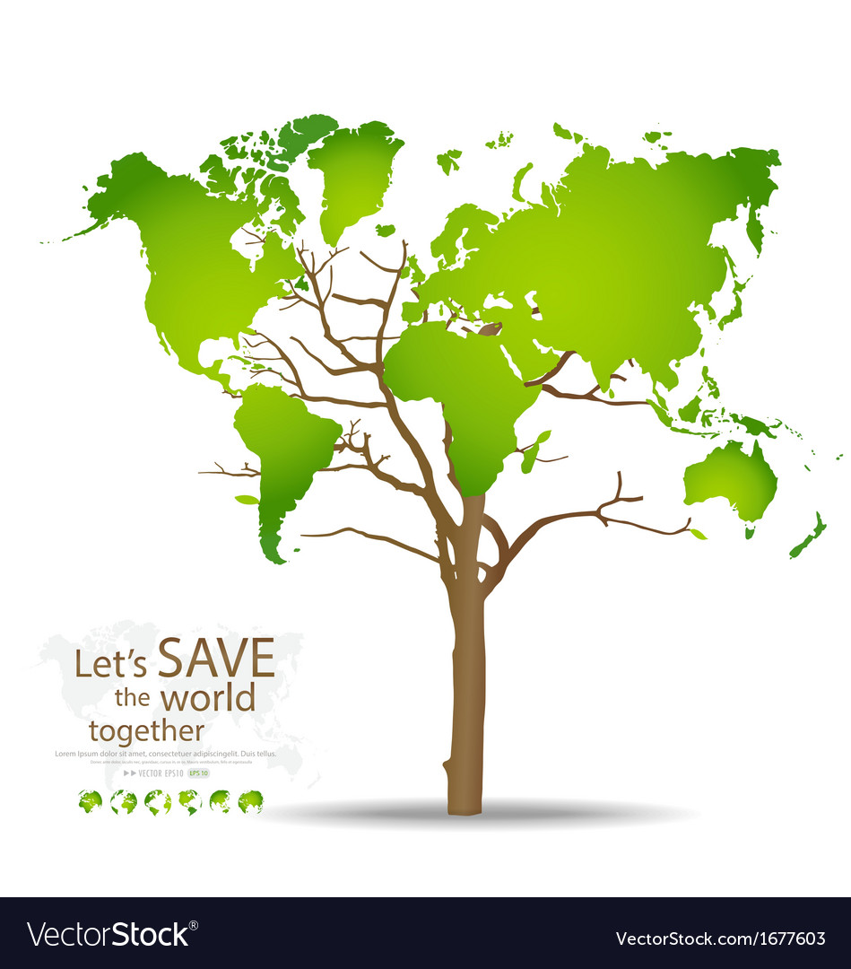 Tree shaped world map