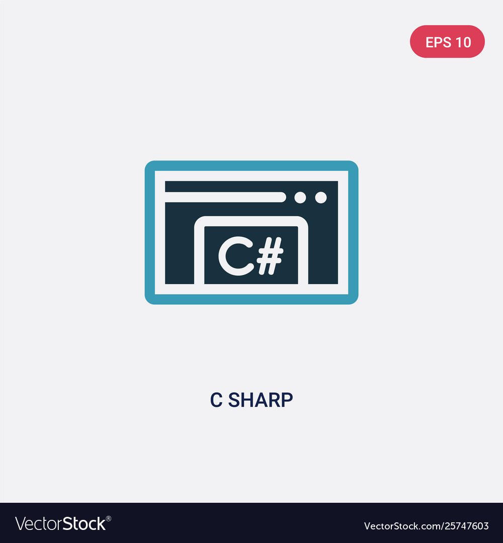 Two color c sharp icon from programming concept
