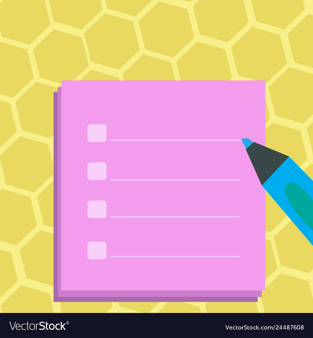 Blank checklist sheet piling with tick box vector image Blank checklist sheet piling with tick box