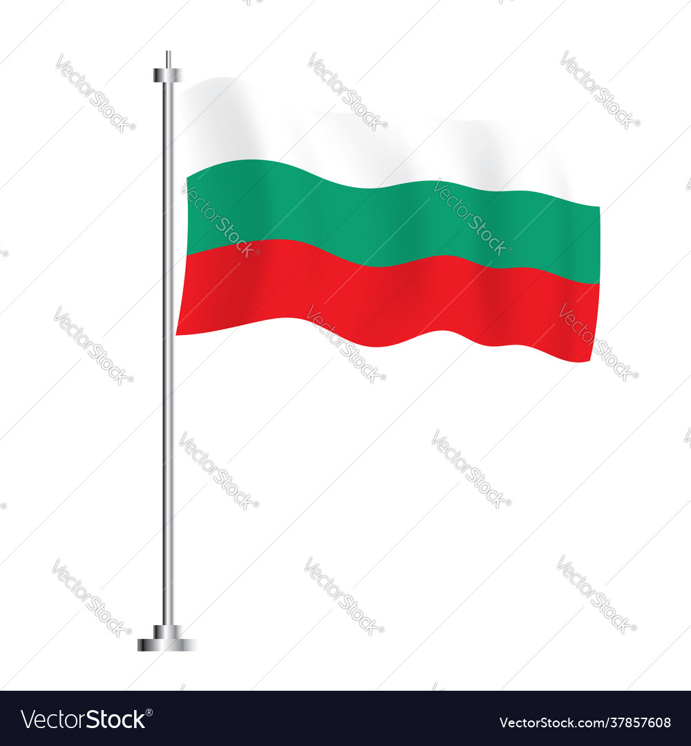 Bulgarian flag isolated wave bulgaria Royalty Free Vector