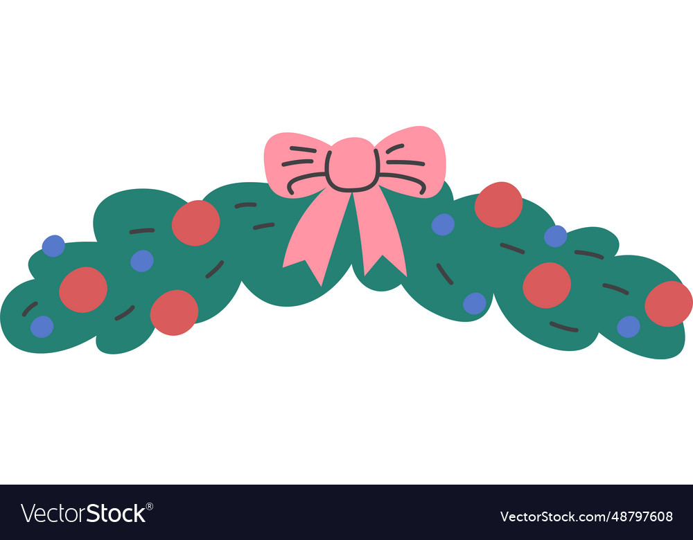 Christmas floral wreath with bow