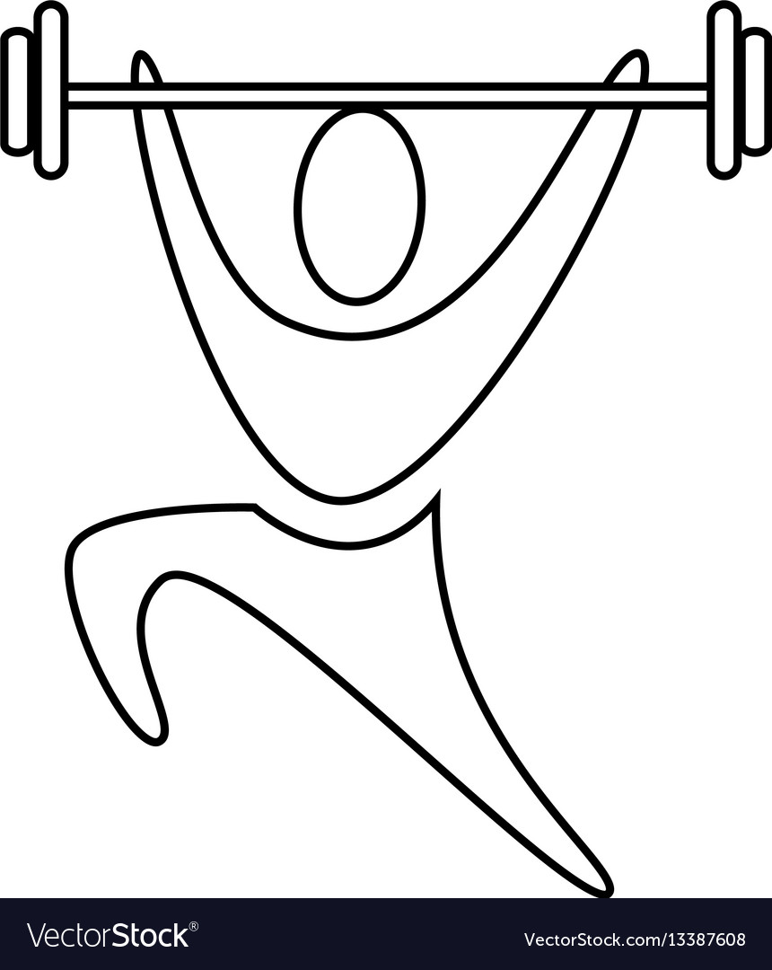 Contour pictograph man Gewichtheben Symbol