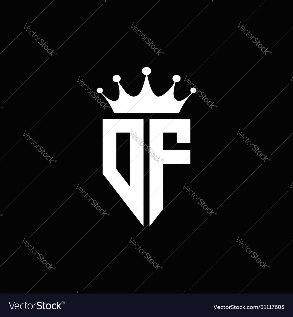 Df logo monogram emblem style with crown shape Vector Image