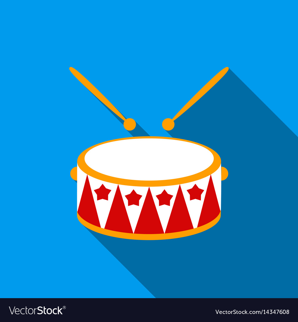 Drum flate icon for web and mobile