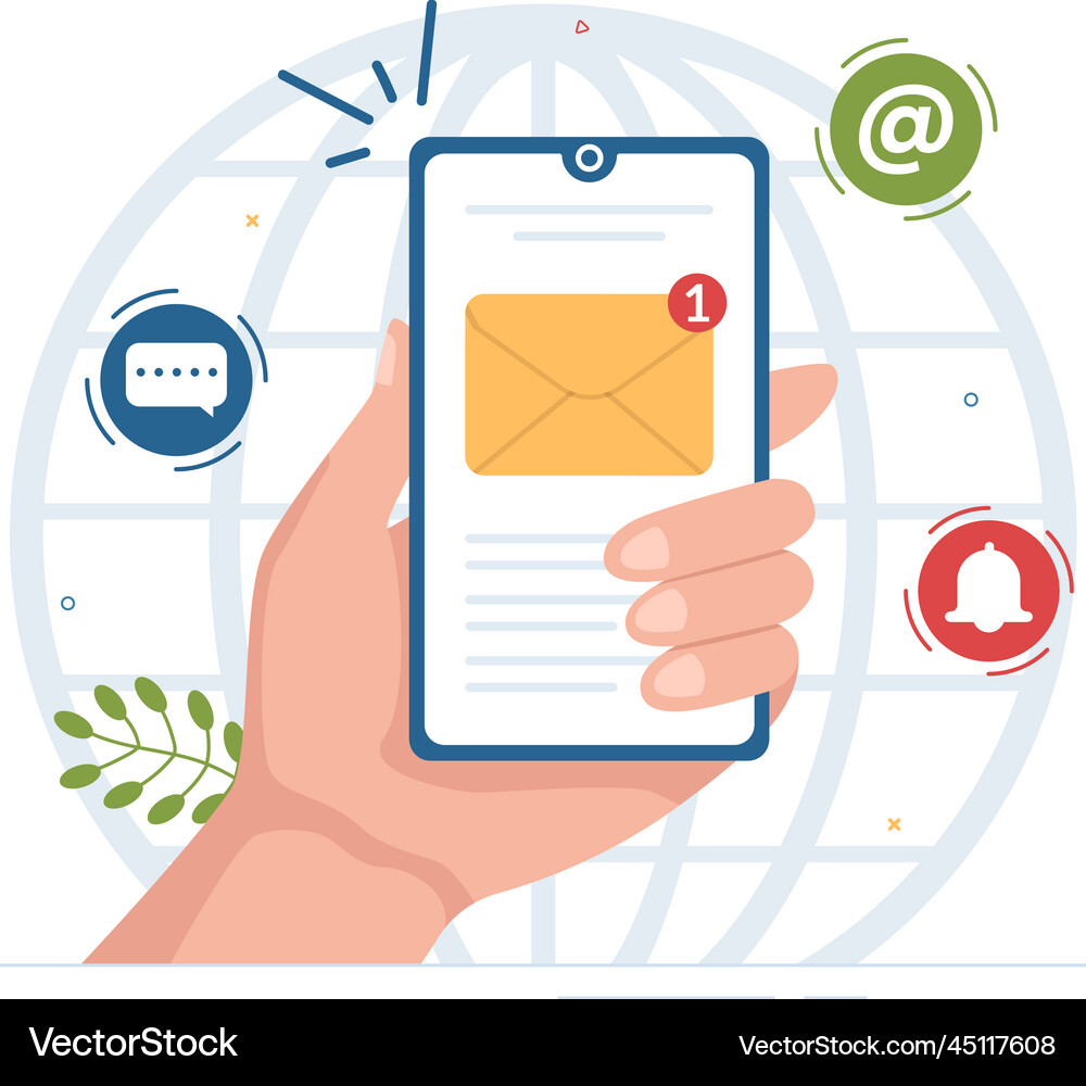 Email service with correspondence delivery Vector Image