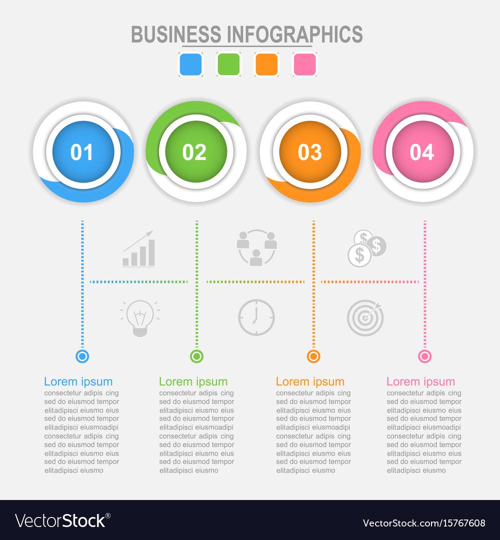 Four Options Infographic Connection Process Vector Image