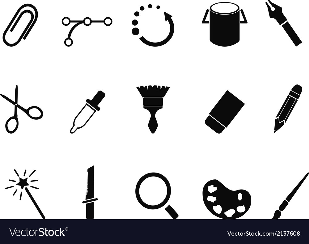 Pictures of tools for graphic designers Royalty Free Vector