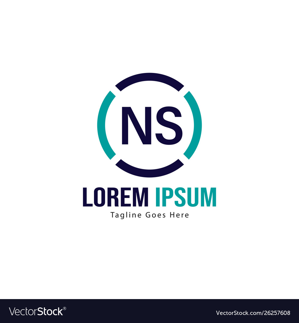 Initial ns logo template with modern frame