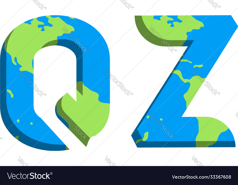Initial qz logo design with world map style