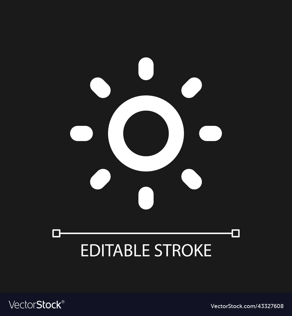Light mode pixel perfect white linear ui icon vector image Light mode pixel perfect white linear ui icon