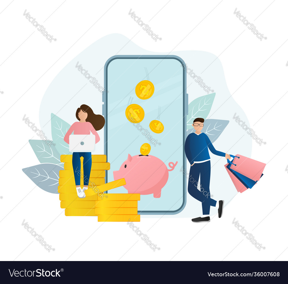 Mobile app page screen set concept for website vector image Mobile app page screen set concept for website