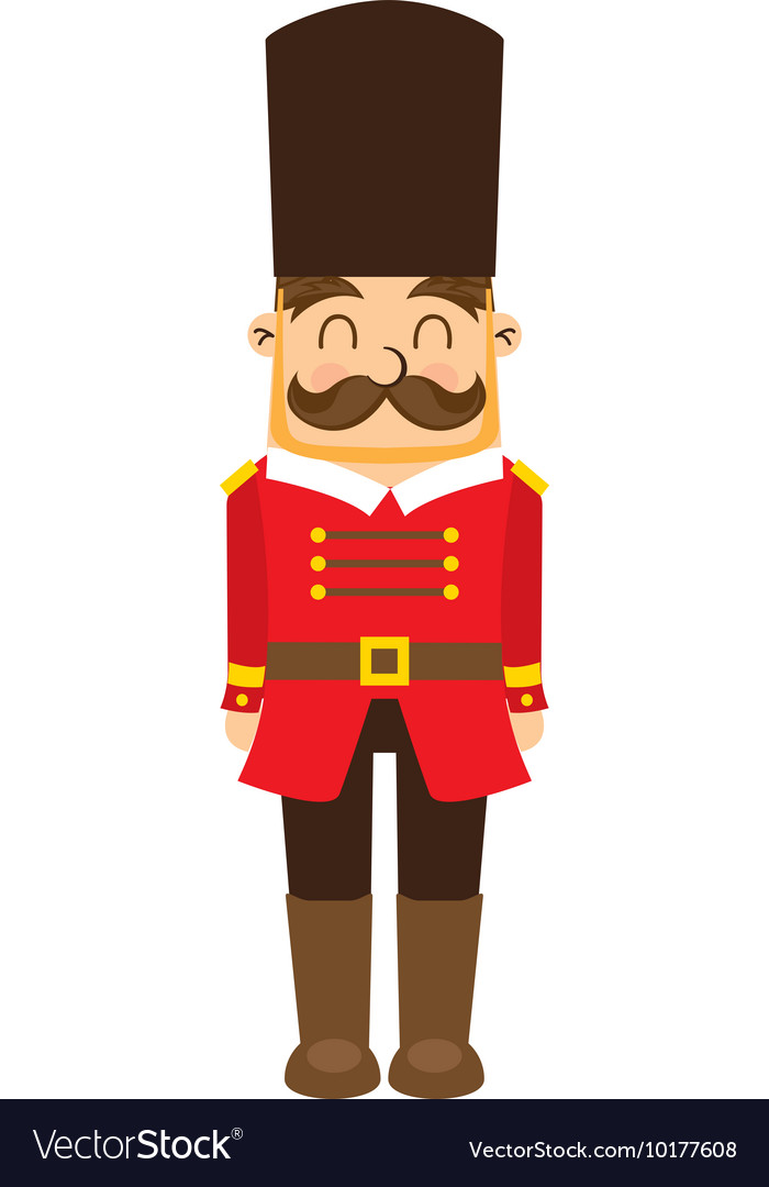 Nutscraker soldier toy icon Royalty Free Vector Image