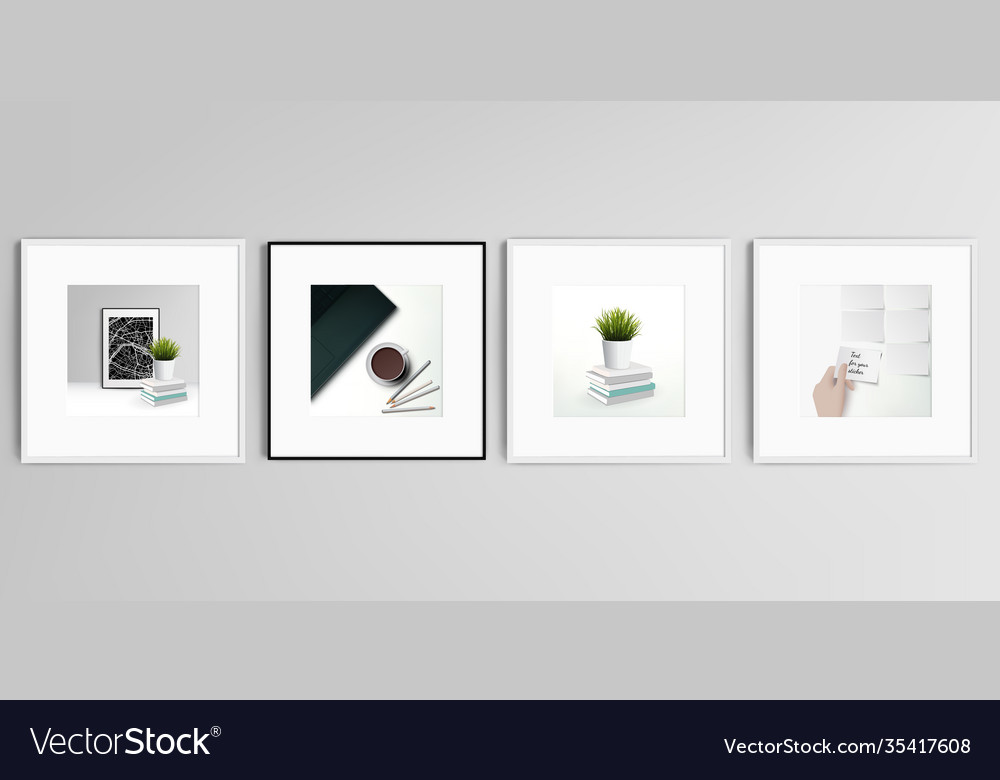 Realistic set square picture frames