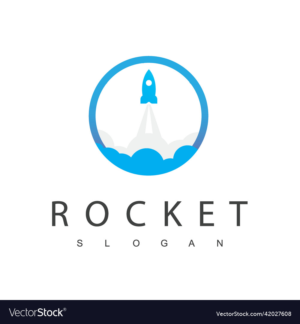 Rocket launch travel and startup logo