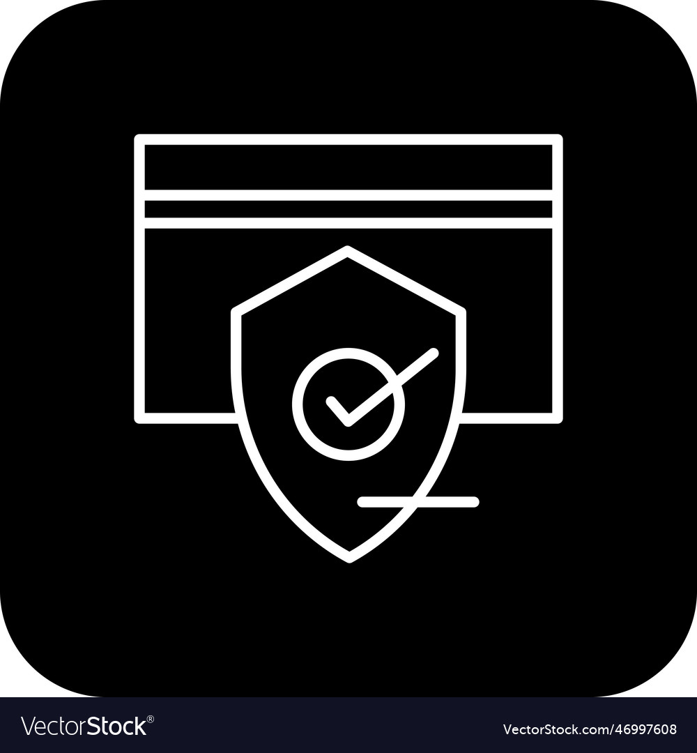 Secure e-commers icon with black filled line