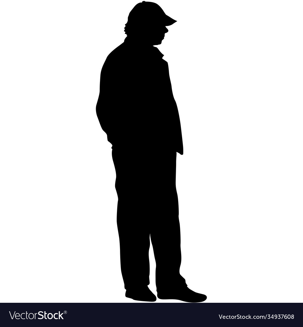 Silhouette a walking man on white background