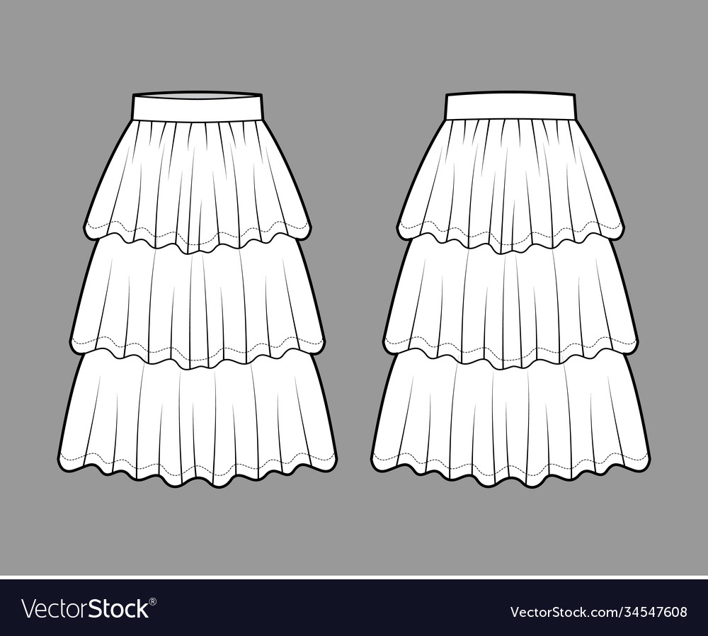 Layered skirt drawing best sale