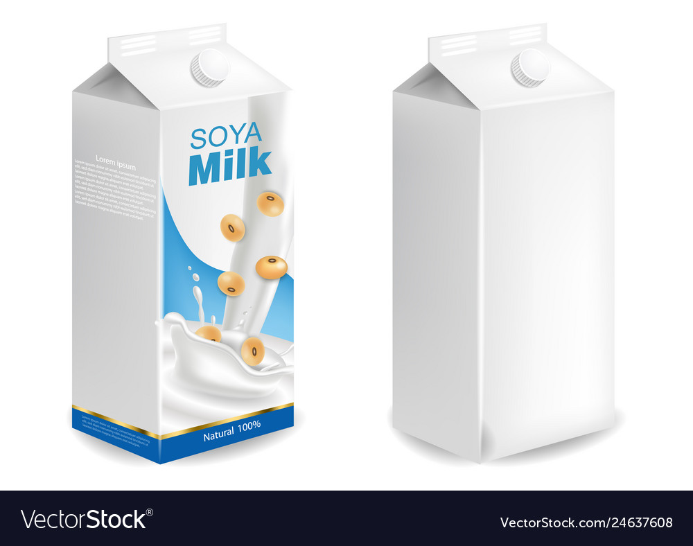 Soy milk mock up isolated realistic