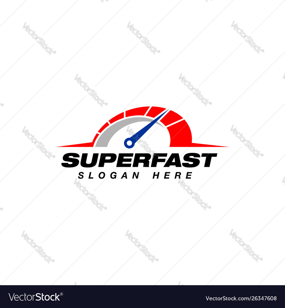 Speed logo design speedometer icon symbol Vector Image