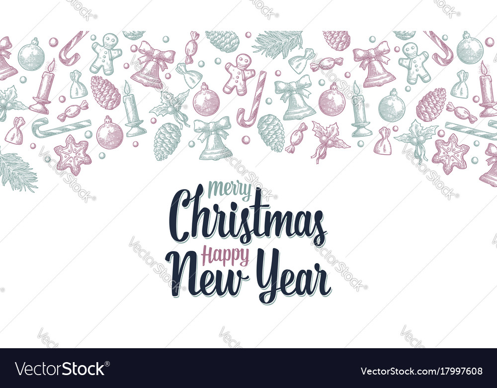 template for merry christmas happy new year vector image
