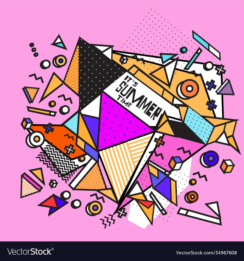 Triangle geometric forms for summer design event Vector Image Triangle geometric forms for summer design event