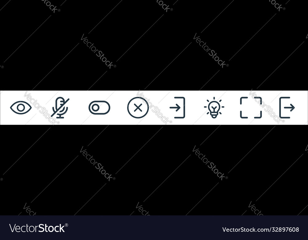 User interface line icons linear set quality vector image User interface line icons linear set quality