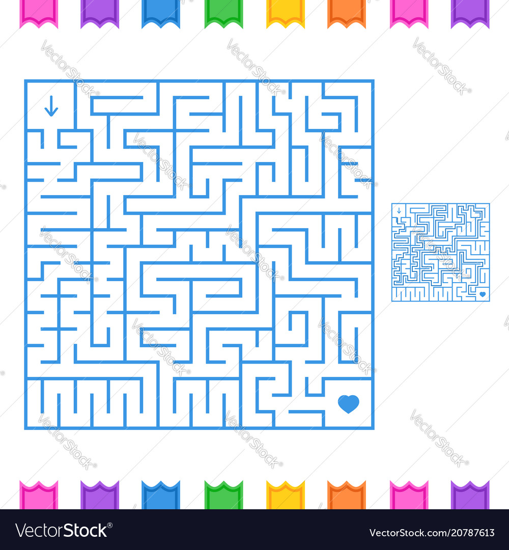 Abstract colored square maze an interesting game vector image Abstract colored square maze an interesting game