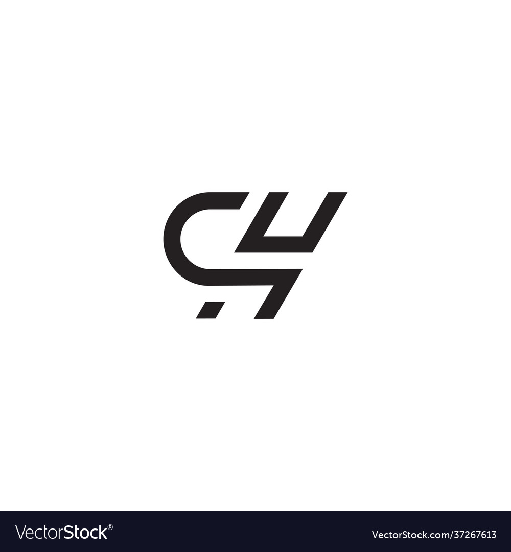 Abstract letter ch simple geometric line logo Vector Image