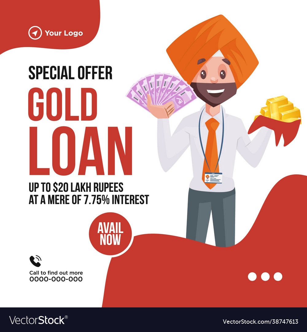 Banner design gold loan Royalty Free Vector Image