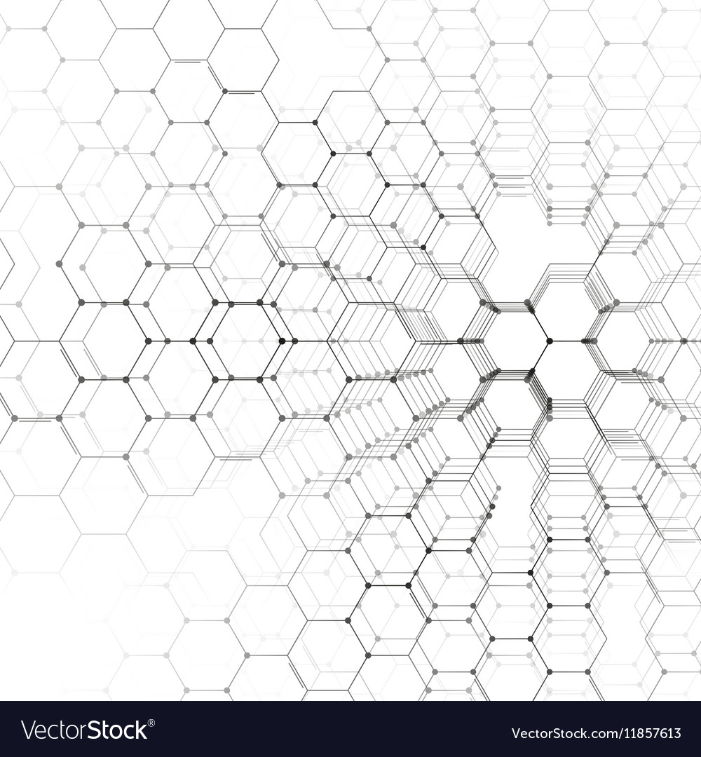 Chemistry 3d Pattern Hexagonal Molecule Structure Vector Image