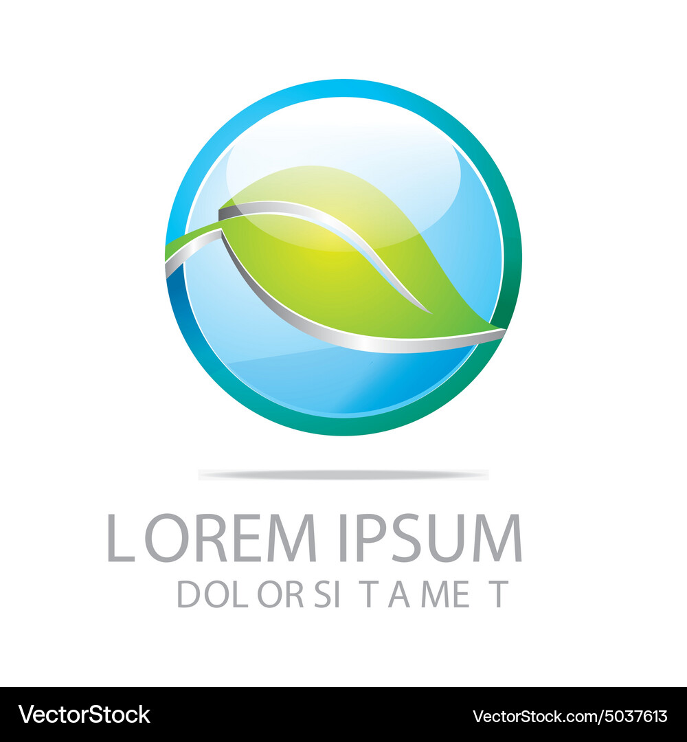Circle logo leaf icon Royalty Free Vector Image