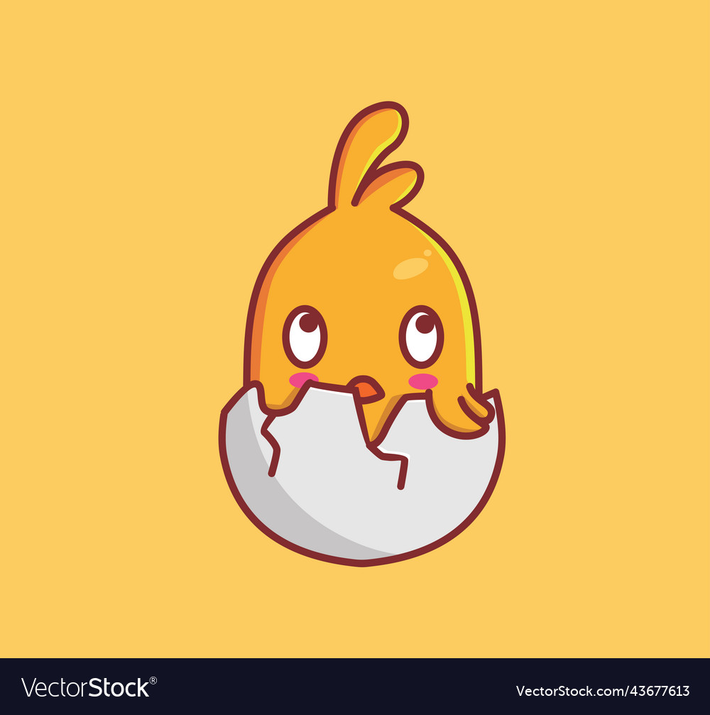 Cute hatching chicks confused animal cartoon