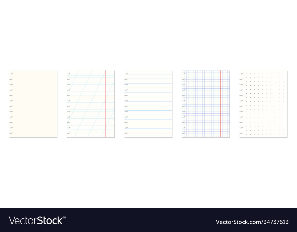 Different lined note paper templates set