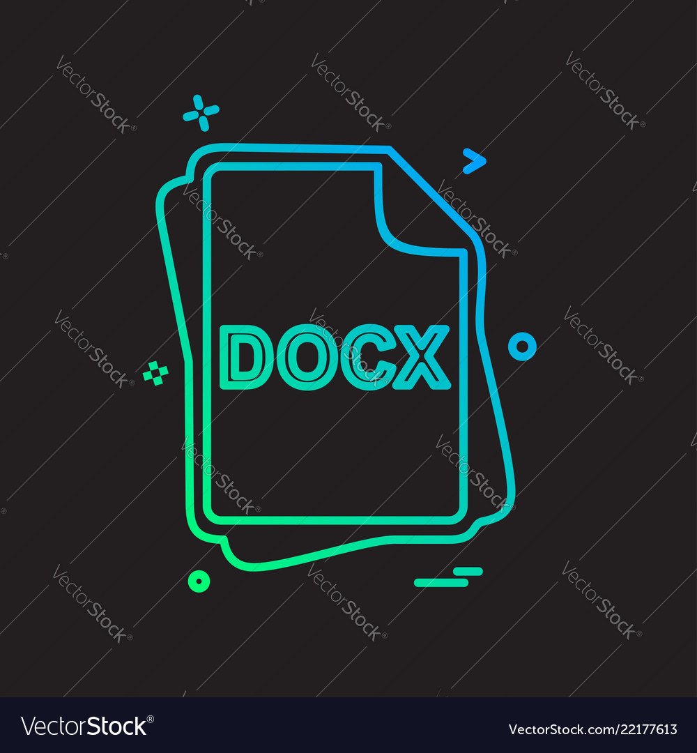 Docx file type icon design vector image Docx file type icon design