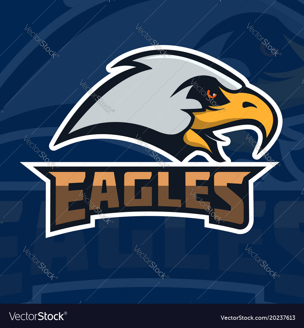 Eagles emblem template with eagle head sport team Vector Image