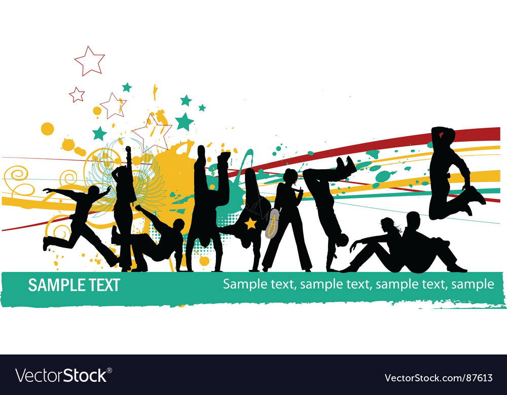 Everyone dancing Royalty Free Vector Image - VectorStock